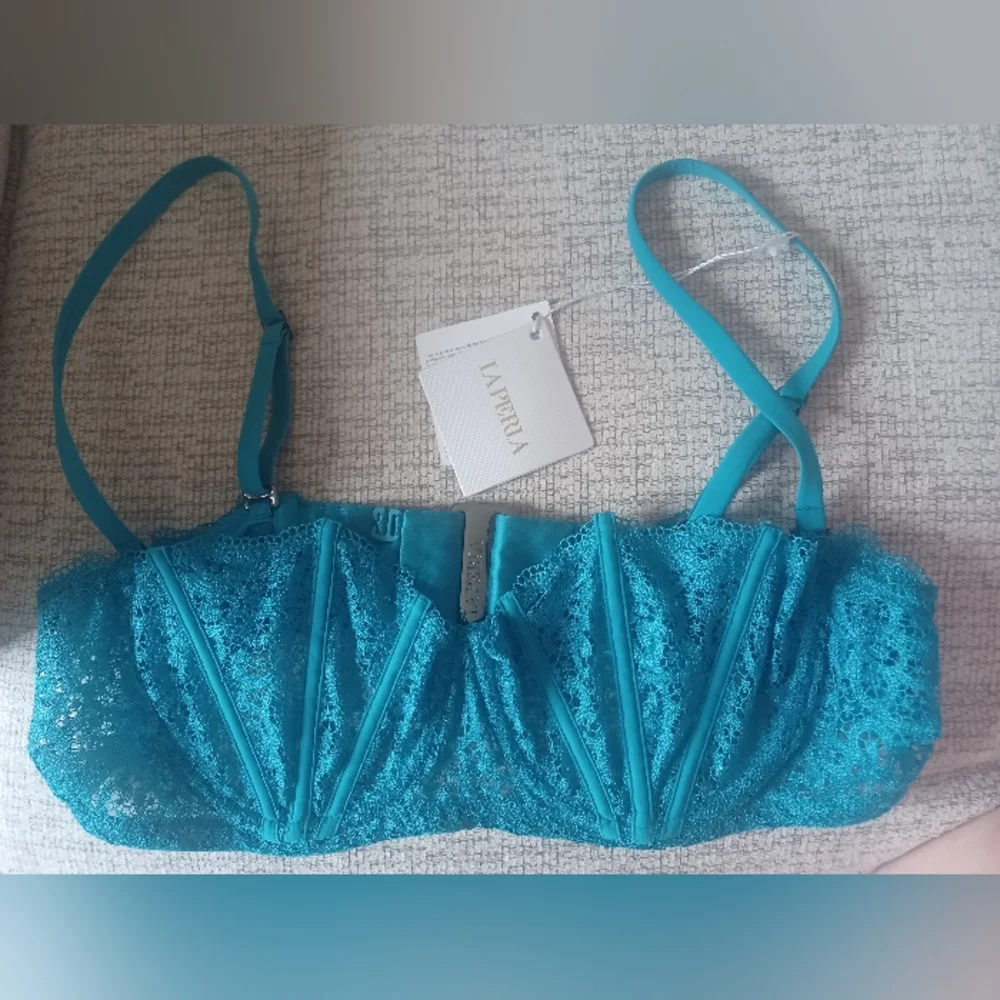 $485 La Perla Black Label EDENIC Turchesa Blue Carioca Balconette Bra 38B - Picture 4 of 5